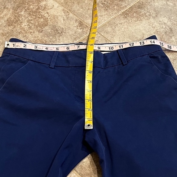 J. Crew Cafe Capri chino crop pants solid blue low rise size 0 stretchy - Picture 4 of 8